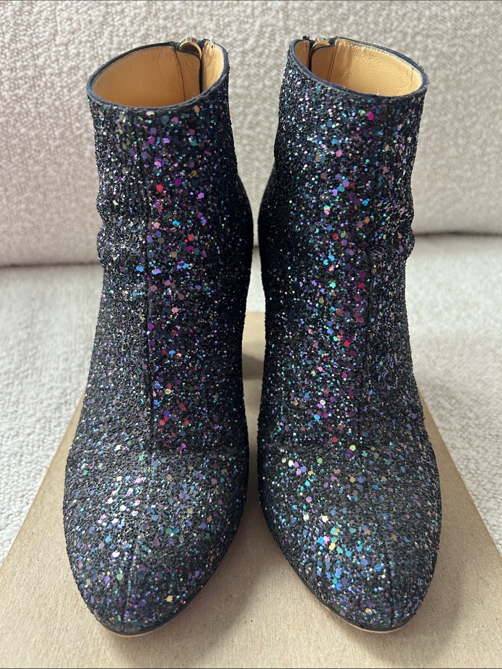 Charlotte Olympia Glitter Ankle Boots size 38.5